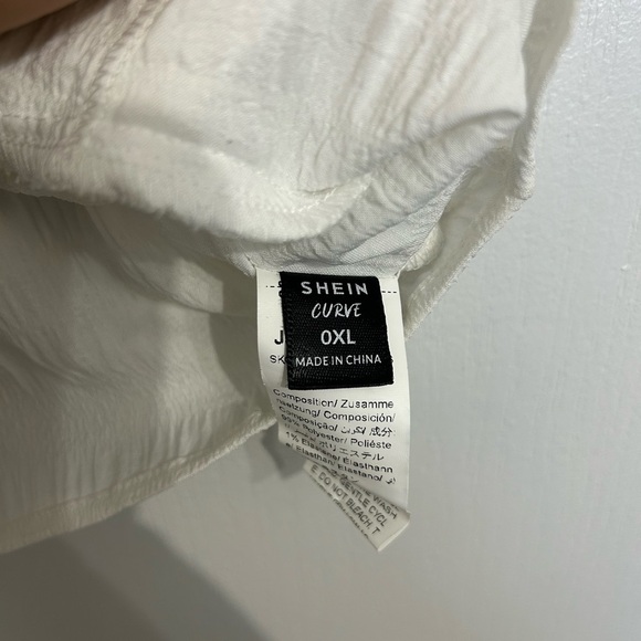 SHEIN Cream Ruffled Crop Blouse with Front Tie. Brand New - Picture 2 of 4